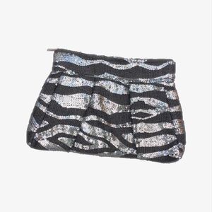 NWT Cute Black and Silver Clutch / Makeup Bag